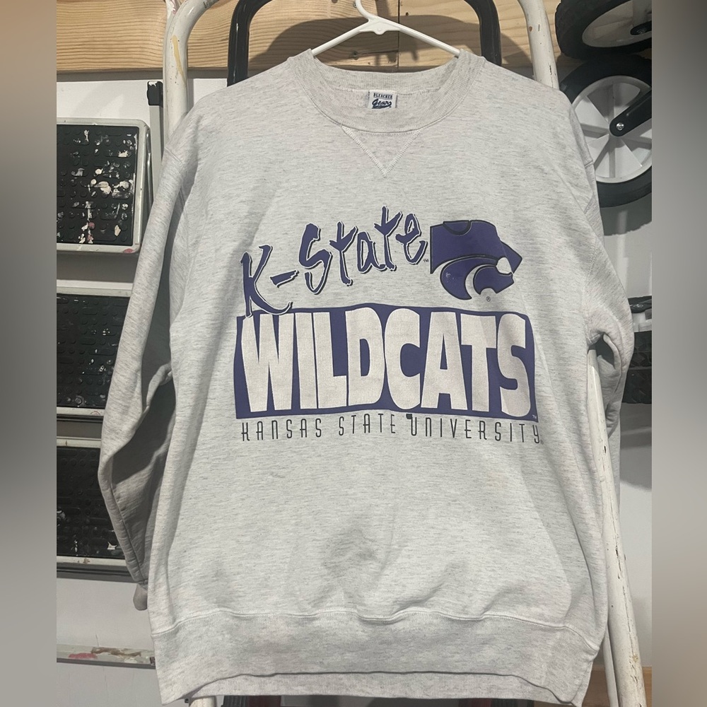 Vintage Kansas State Sweatshirt Sz M K State Wildcat Bleacher Gear